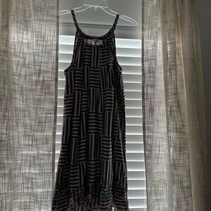 THML Coastal Striped Black and Gray Sleeveless Dress